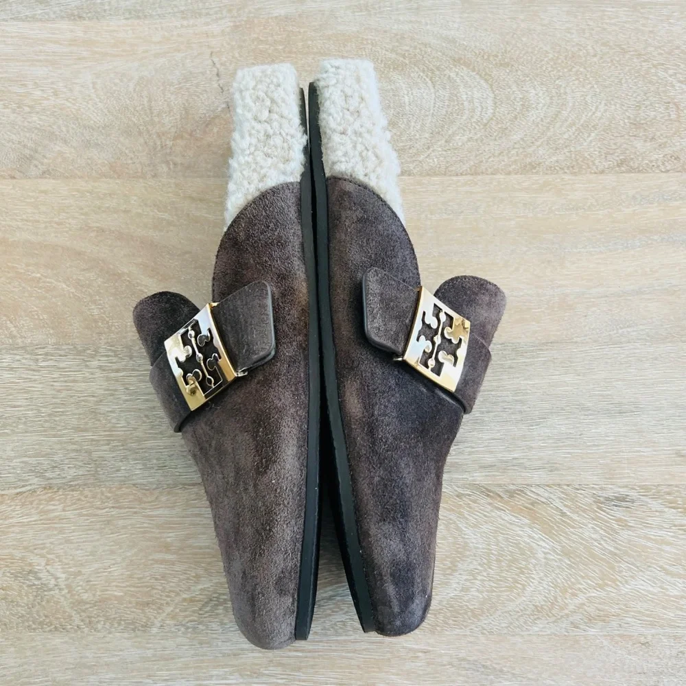 Tory Burch Mellow Suede Shearling‎ Mules